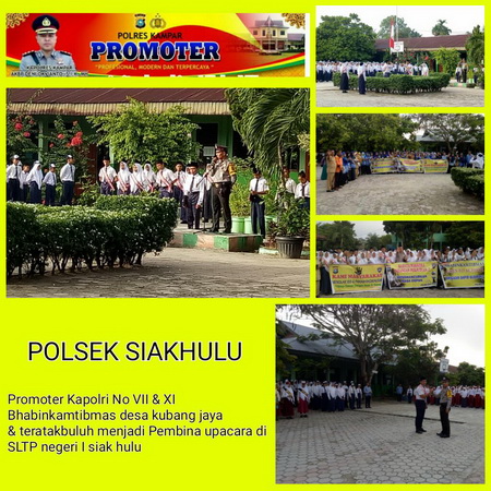 Polsek Ini Gelar Police Goes To School di SLTP 1 Siak Hulu